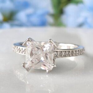 Princess Cut Sterling Silver 925 Engagement, Charmed Aroma Wedding Ring